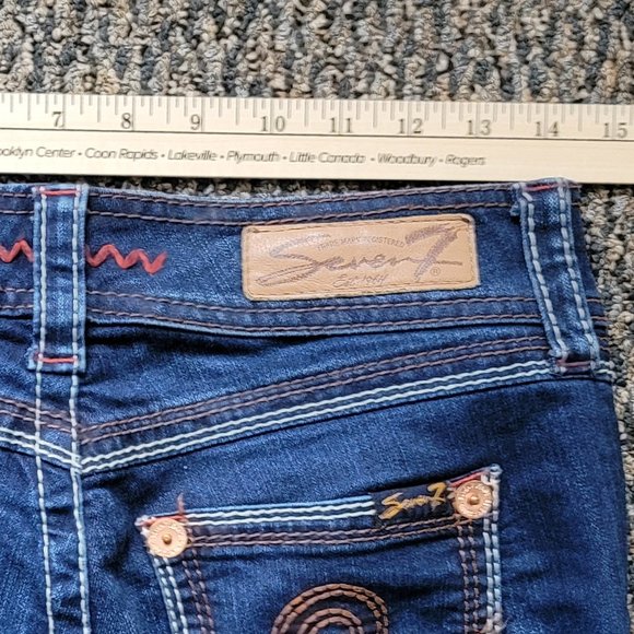 Luxury Women's Denim from Seven7 Copper Studs, Red Stitched Accents - Picture 14 of 16